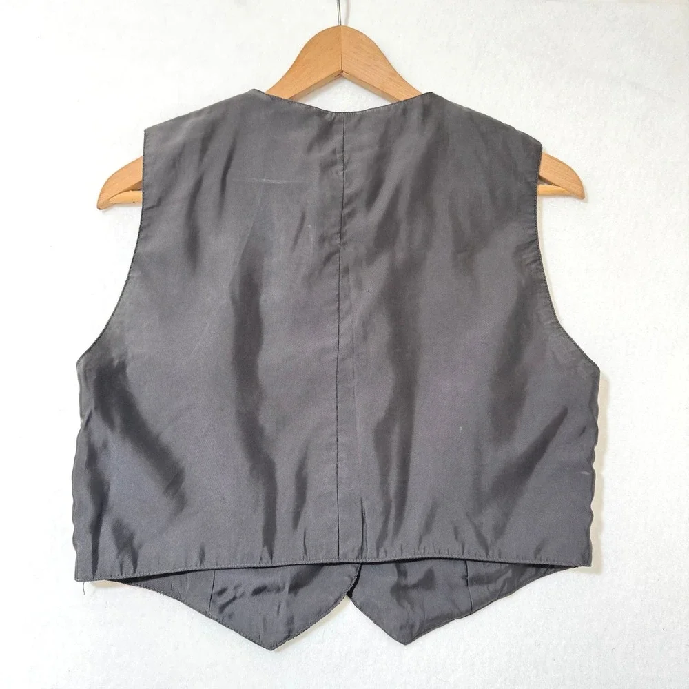 GAP Vintage 90s Patchwork‎ Upcycled Tie Vest Eclectic Multi-Color CA 17897 - Picture 4 of 4